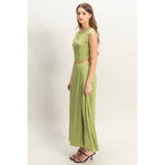 Sleeveless Top And Maxi Skirt Set | Matcha