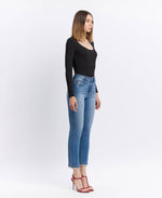 The Tori High Rise Cuffed Crop Slim Straight Jean