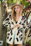 Button Up Cheetah Cardigan | Oatmeal