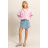 Long Sleeve Poplin Oversized Shirt | Pink