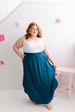 Curvy Smocked Cozy Skirt | Teal