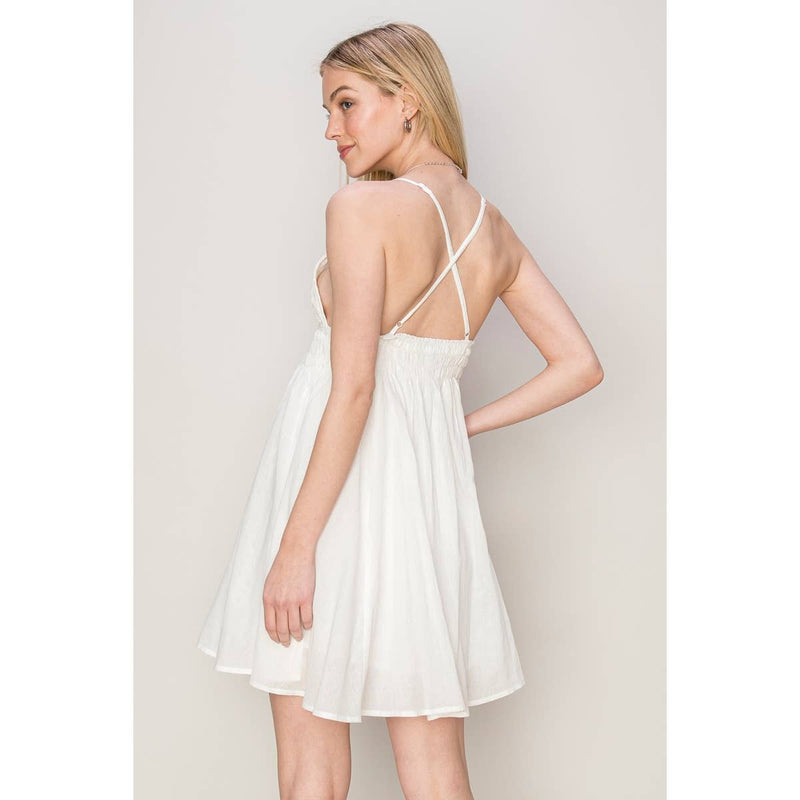 Cotton Cami Mini Dress | White