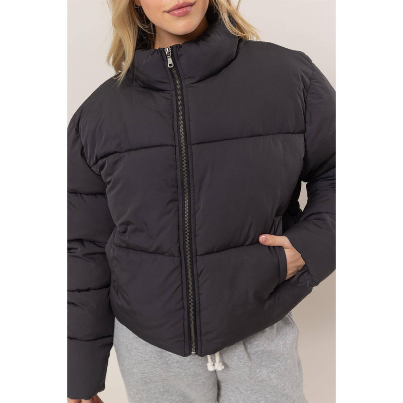 Quilted Puffer Jacket | Black