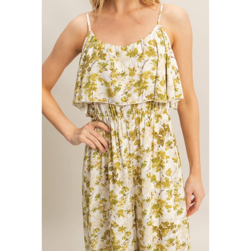 Floral Print Spaghetti Strap Jumpsuit | Matcha