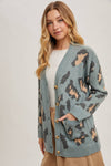 Button Up Cheetah Cardigan | Oatmeal