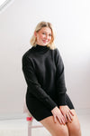 Turtleneck Sweater Dress | Black