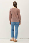 Wool Blend Lightweight Varsity Sweater | Mocha