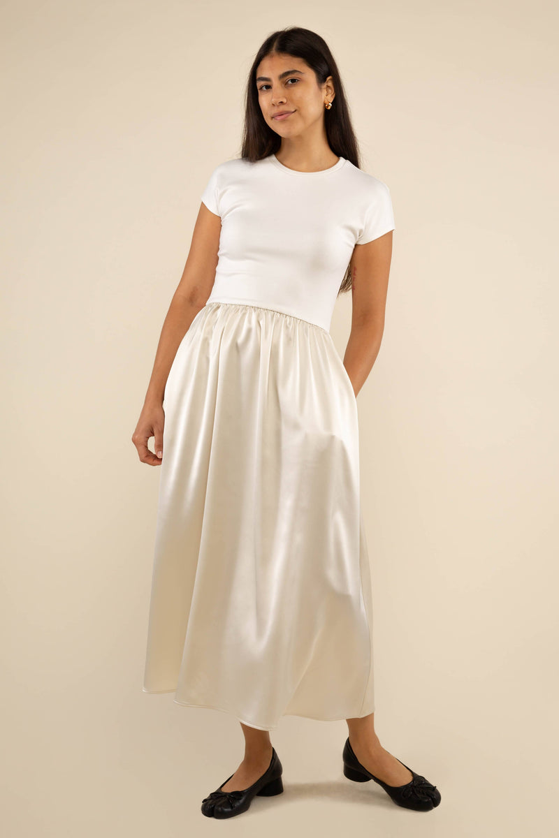 Fanny Contrast Midi Dress | Black