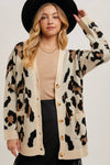 Button Up Cheetah Cardigan | Oatmeal