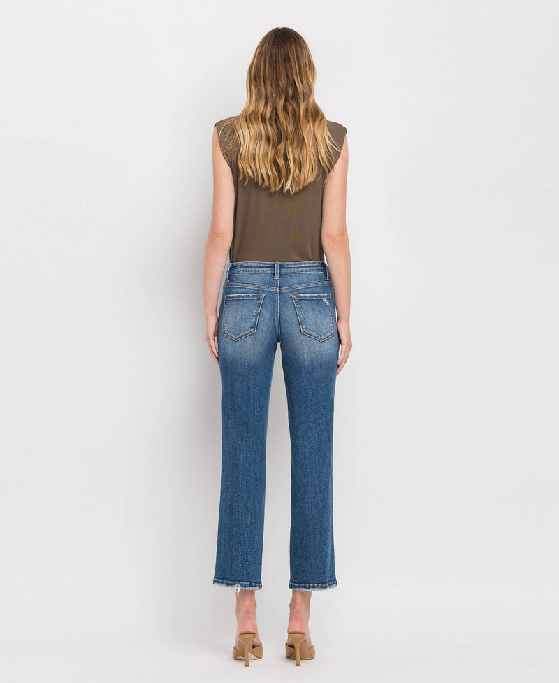 The Wayne High Rise Crop Straight Jeans