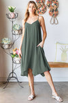 Curvy Solid Midi Dress | Dk Sage
