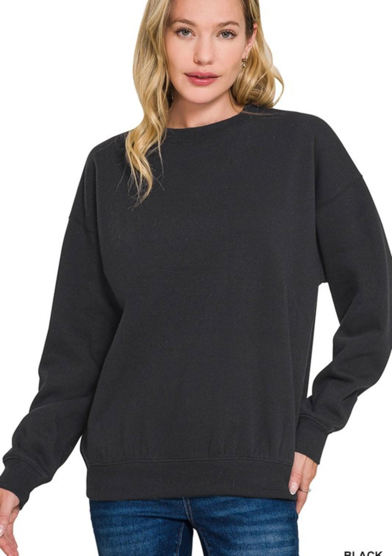 The Curvy Fleece Sweatshirt | Black