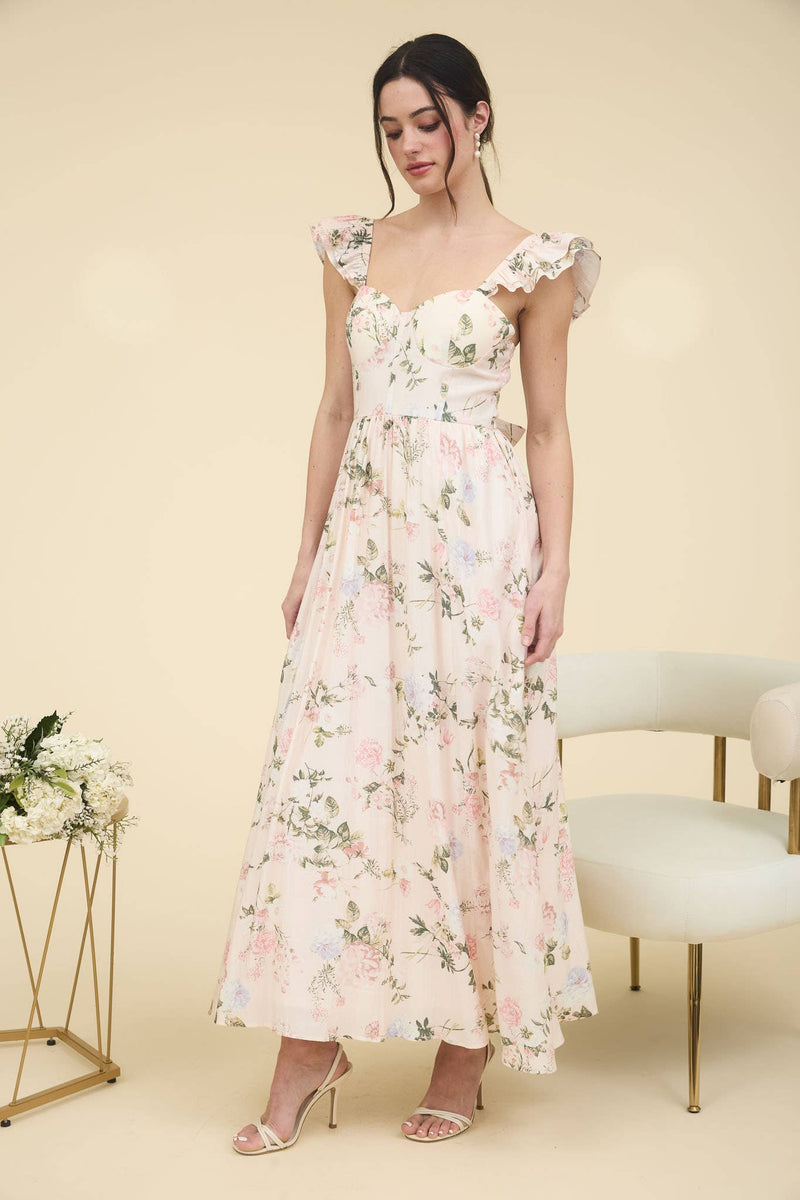 Elizabeth Sweetheart Corset Maxi Dress | Blush