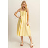 Shirring Neckline Sleeveless Dress | Yellow
