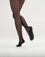 Cuban Heel Seamed Tights, 20 Den | Black