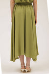 Boxy Pleated Midi Skirt | Green