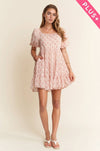 Curvy Floral Ditsy Print Mini Dress