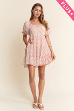 Curvy Floral Ditsy Print Mini Dress