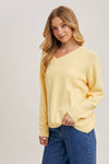 V-Neck Soft Knit Sweater Pullover | Lemonade