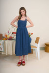 Sleeveless Bow Detail Denim Dress
