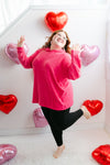 Curvy Live In Hoodie | Hot Pink