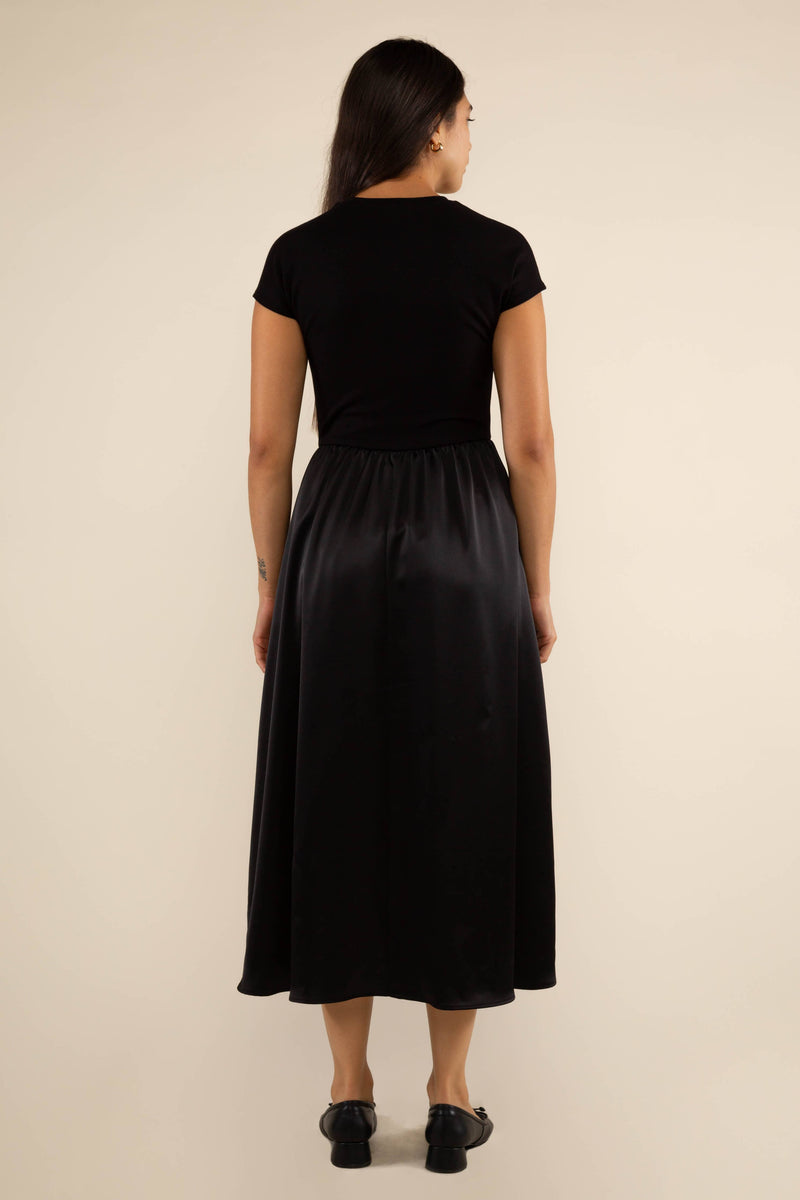 Fanny Contrast Midi Dress | Black