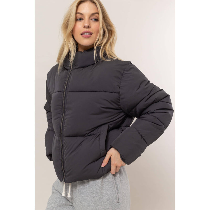 Quilted Puffer Jacket | Black