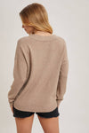 V-Neck Soft Knit Sweater Pullover | Latte