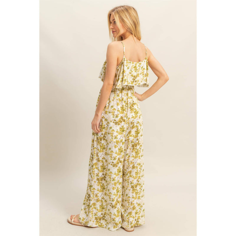 Floral Print Spaghetti Strap Jumpsuit | Matcha