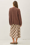 Chunky Cable Knit Cardigan | Chocolate