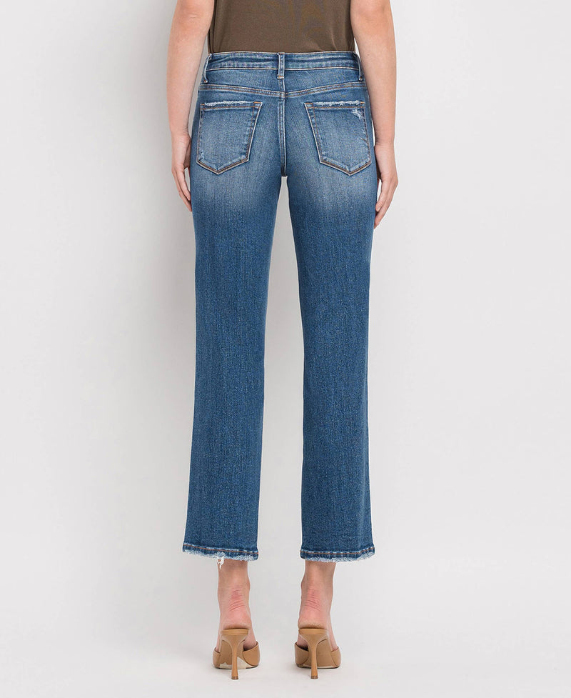 The Wayne High Rise Crop Straight Jeans
