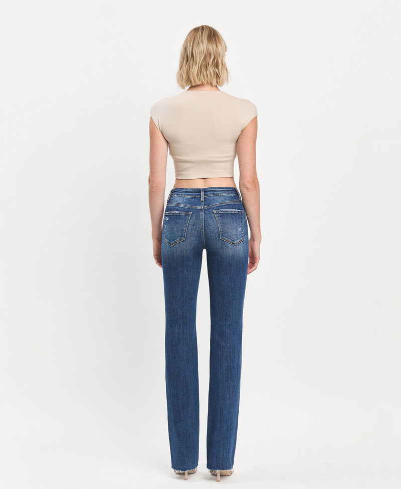 The Erika High Rise Raw Hem Bootcut Jean