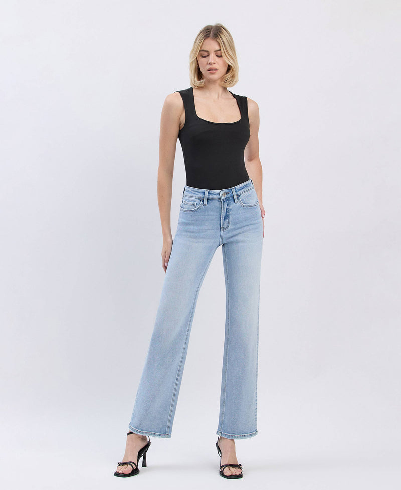 The Abby High Rise Slim Wide Leg Jeans