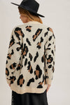 Button Up Cheetah Cardigan | Oatmeal
