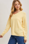 V-Neck Soft Knit Sweater Pullover | Lemonade