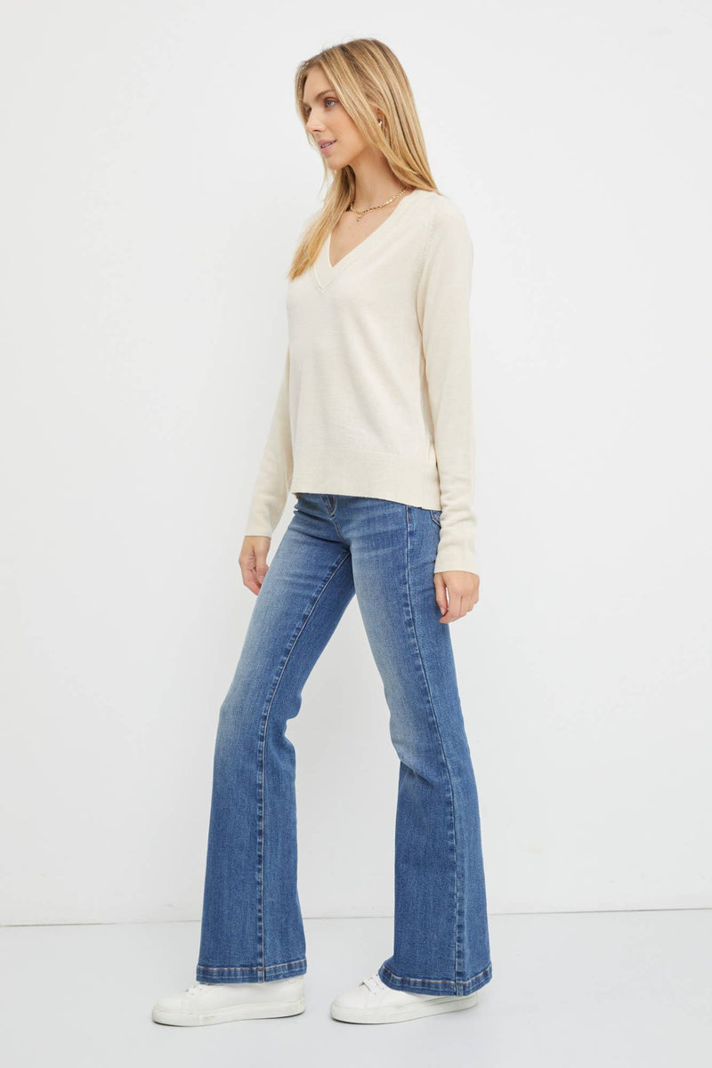 V-Neck Sweater | Cream