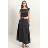 Sleeveless Top And Maxi Skirt Set | Black