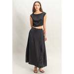 Sleeveless Top And Maxi Skirt Set | Black