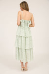 Corset Ruffle Tiered Midi Dress | Sage