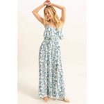 Floral Print Spaghetti Strap Jumpsuit | Blue