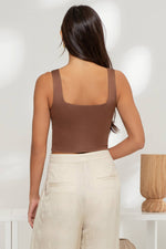 Reversible Cropped Square Neck Tank | Chocolate