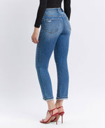 The Tori High Rise Cuffed Crop Slim Straight Jean