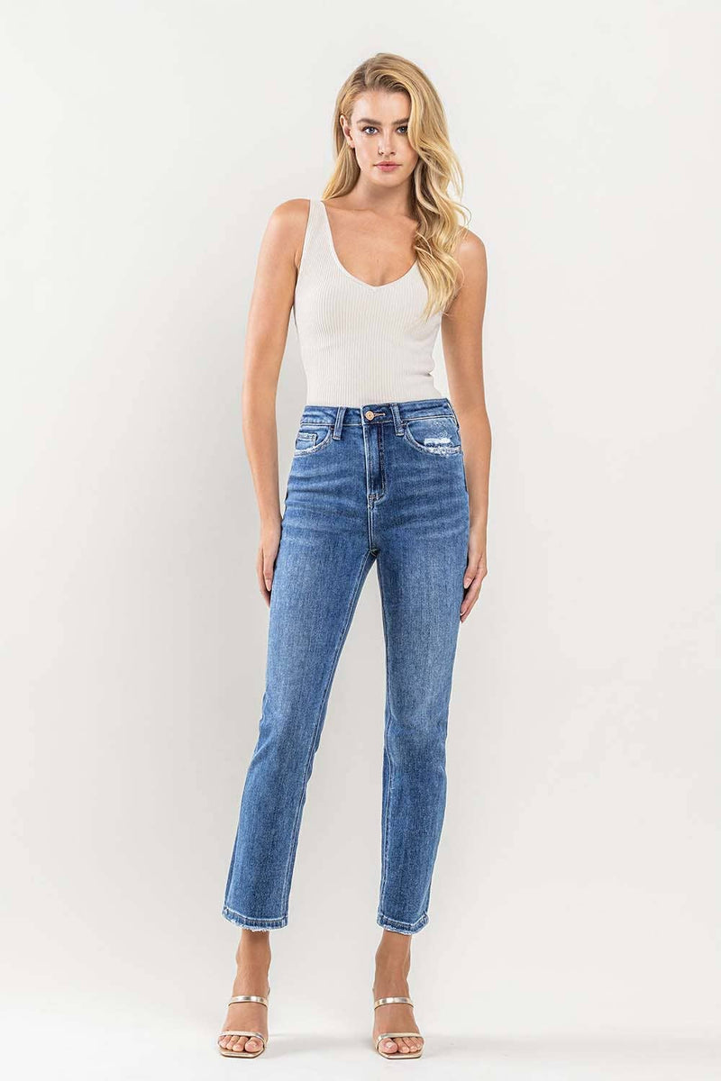 The Shirley High Riss Straight Ankle Jean