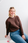 The Curvy Basic Fall Waffle Sweater | Mahogany