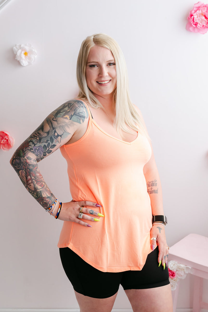 Curvy Reversible Cami | Neon Coral