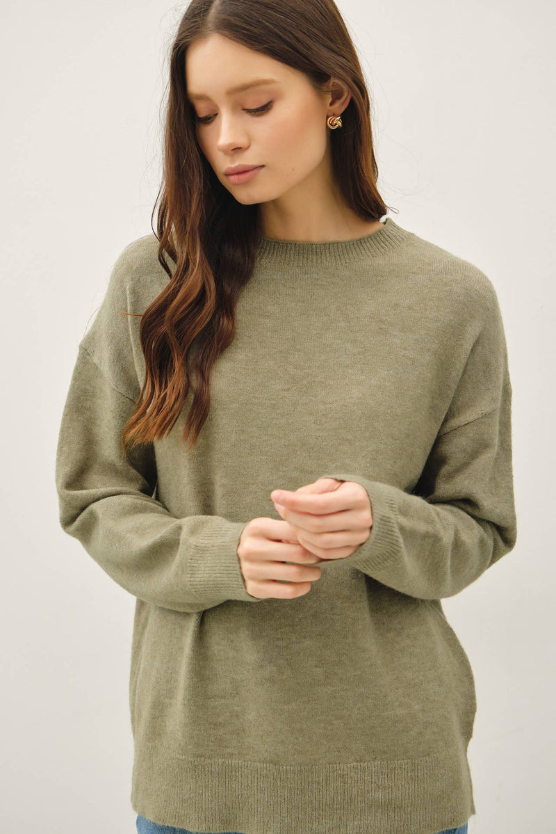Wool Blend Ultra Soft Crewneck Sweater | Sage