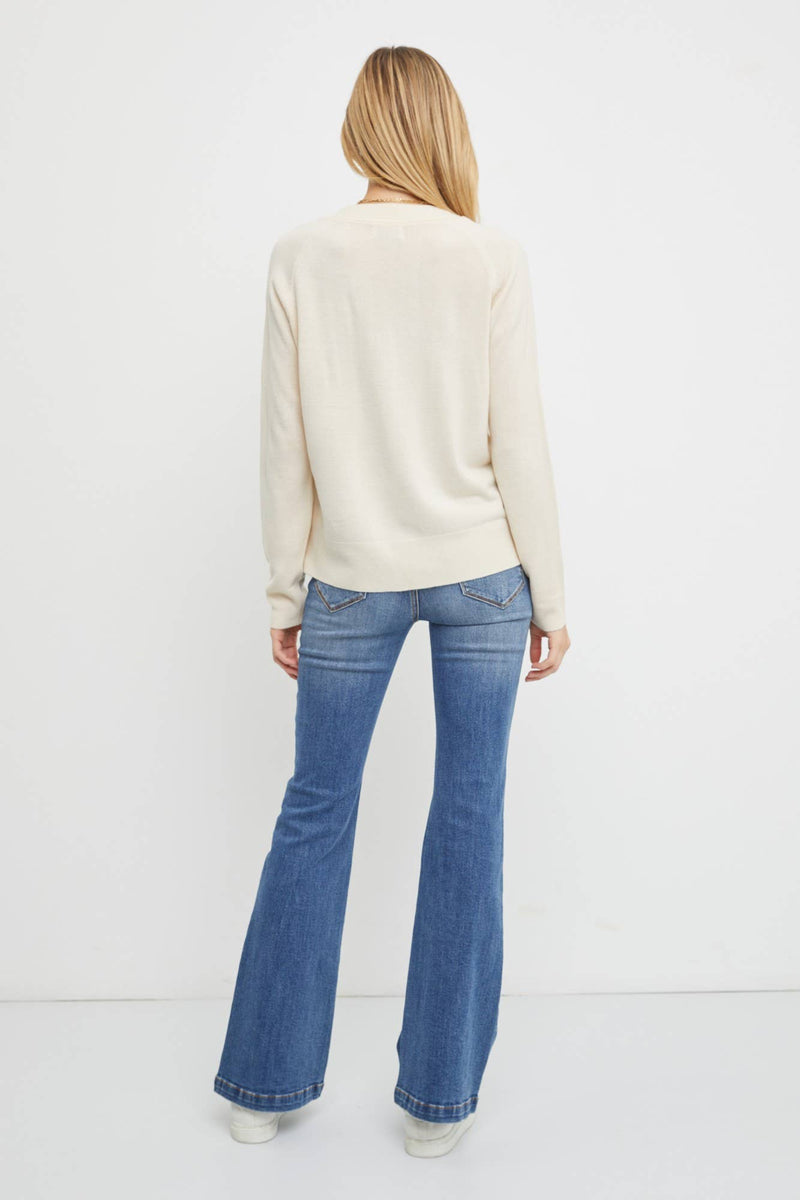 V-Neck Sweater | Cream