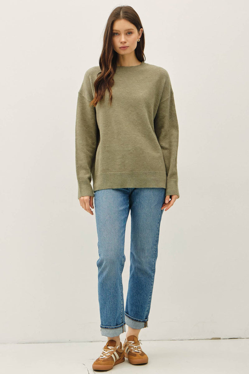 Wool Blend Ultra Soft Crewneck Sweater | Sage