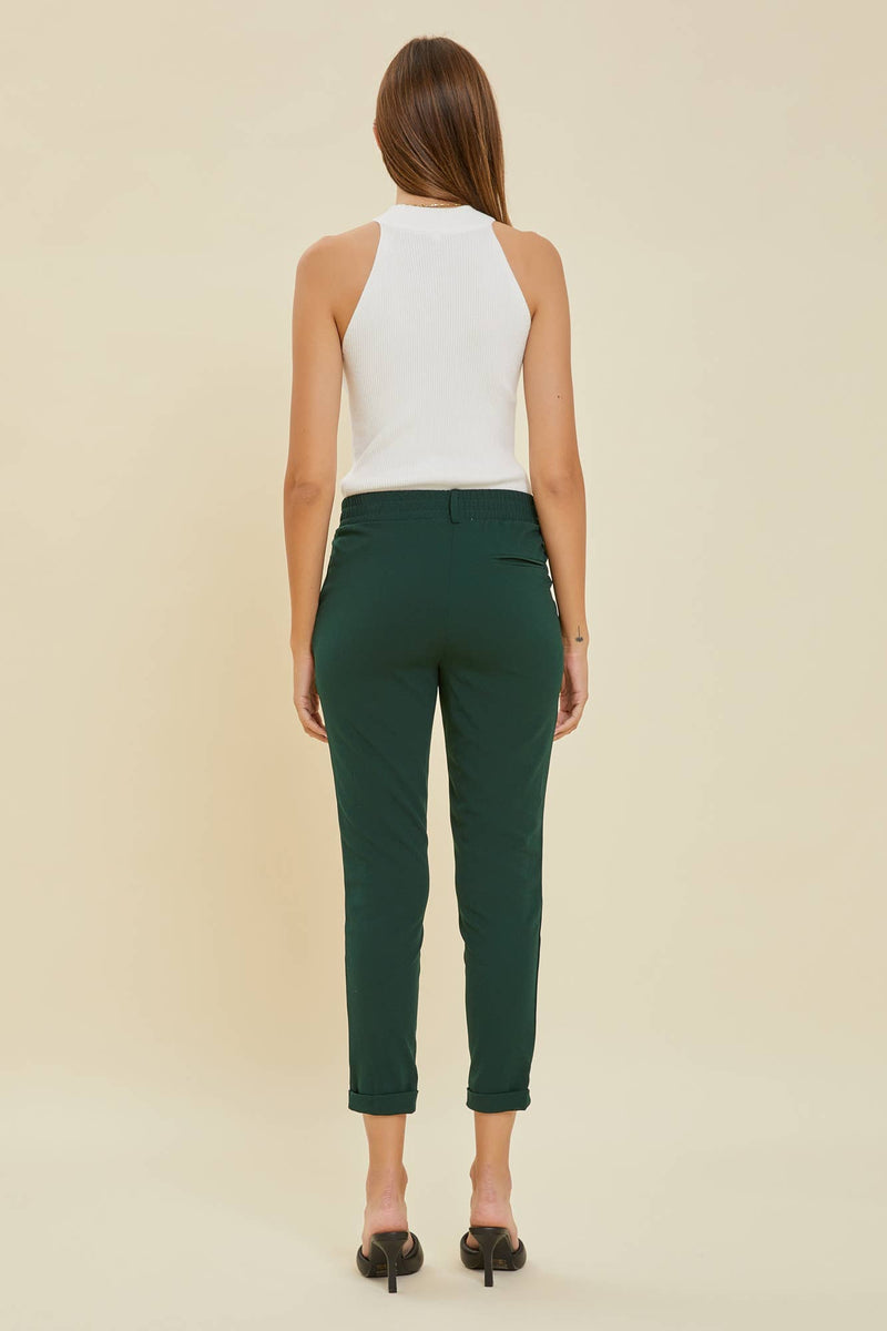 Pull On Tailored Pant | Hunter Green