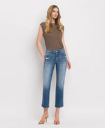 The Wayne High Rise Crop Straight Jeans